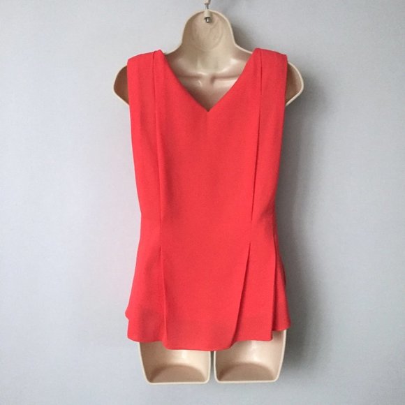 VERO MODA ASOS Orange Beige Layered Chiffon Sleeveless Top - Picture 6 of 7